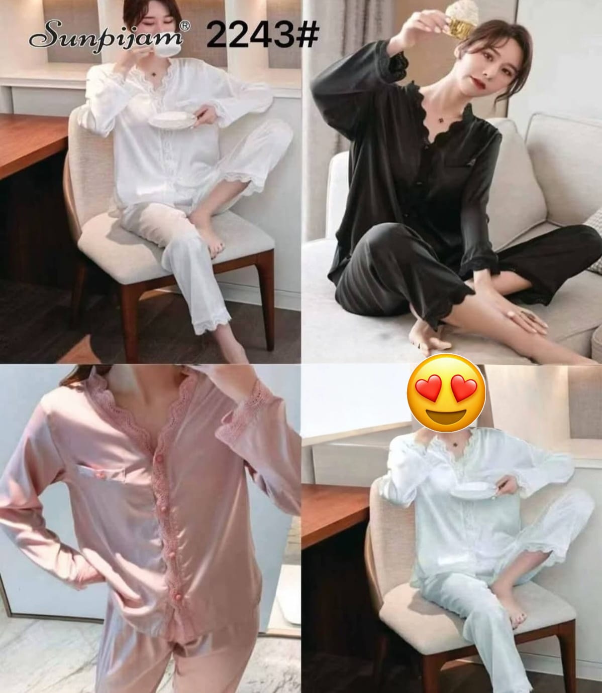 PIJAMA SATIN PANTALÓN #2243