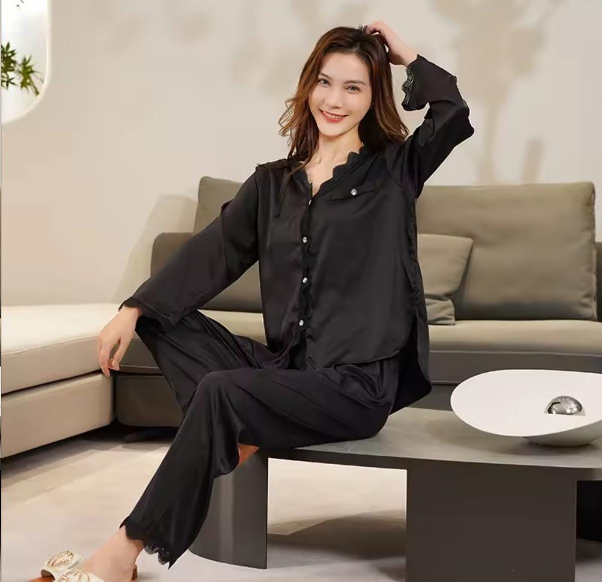 PIJAMA SATIN PANTALÓN #2243