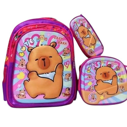 TRIO MOCHILA CAPIBARA