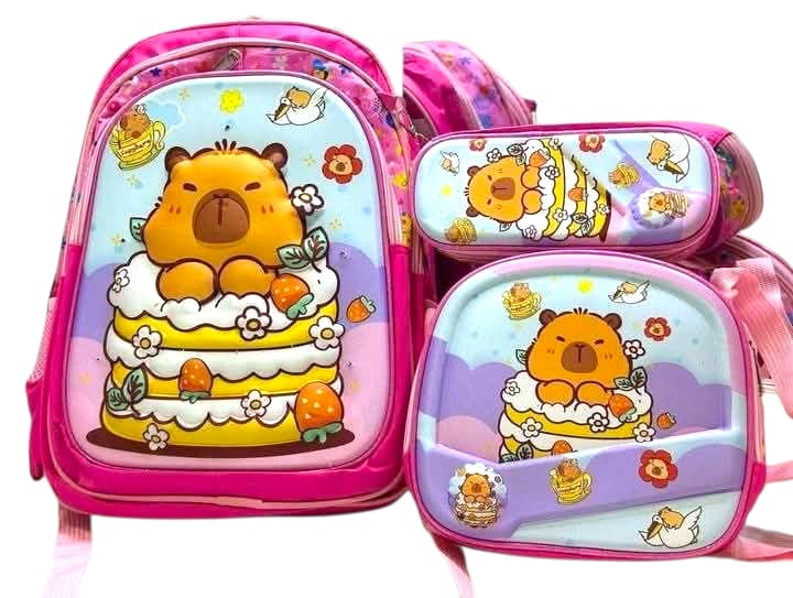 TRIO MOCHILA CAPIBARA